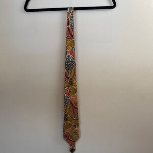100% Silk, French Elegant Multicolor Patterned Tie